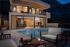 Palazzo Villa villa and pool night shot