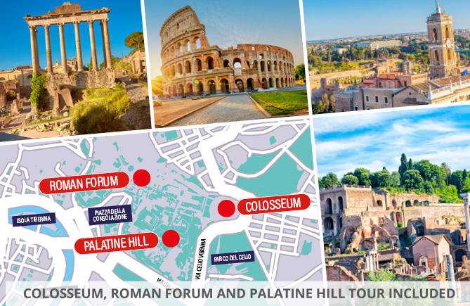 Hotel Ariston Rome with Colosseum Roman Forum and Palatine Hill Tour, Italy