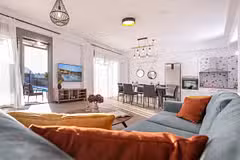 Villa Esperos kitchen and lounge