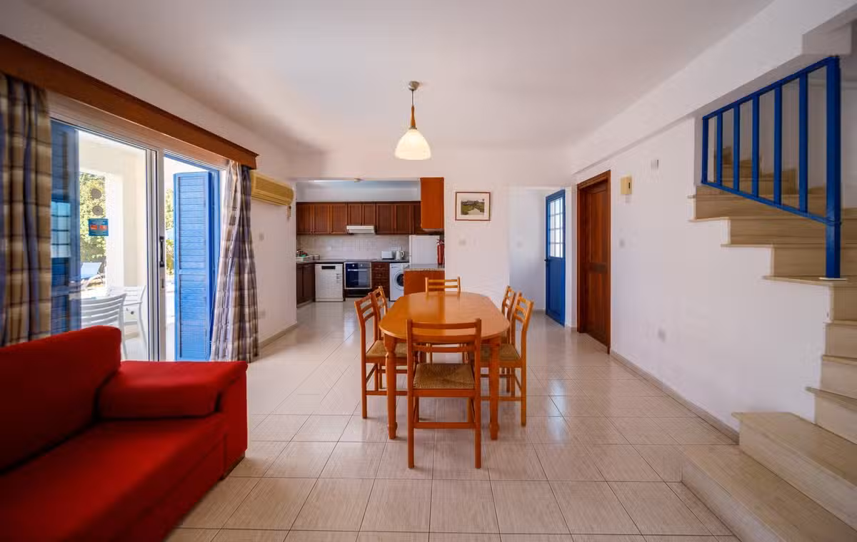 Villa Thalia open plan kitchen and dining area