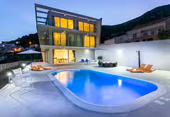 Villa Art villa and pool night shot
