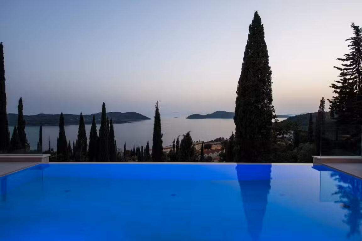 Villa Monte pool night shot