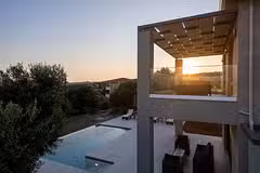 Villa Elaion pool by night