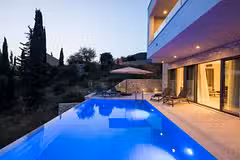 Villa Monte pool night shot