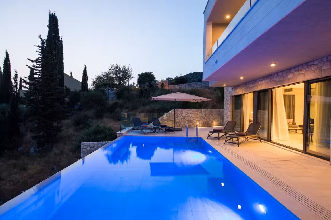 Villa Monte pool night shot